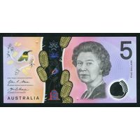 Австралия 5 долларов 2016 г. P62a. Серия BA. Полимер. UNC