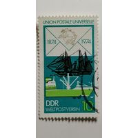 ГДР 1974. 100 лет Всемирному почтовому союзу