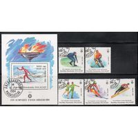 Зимние Олимпийские игры в Сараево Мадагаскар 1984 год серия из 1 блока и 5 марок