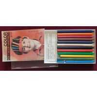 Мелки карандаши восковые цветные Koh-i-noor Hardtmuth, 12 штук. Чехословакия