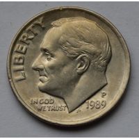 США, 10 центов (1 дайм), 1989 г. Р