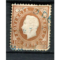 Португальские колонии - Ангола - 1886 - Король Луиш I 100R - [Mi.21A] - 1 марка. Гашеная.  (Лот 61AM)