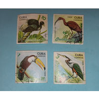 Куба, птицы 1989, 4 марки