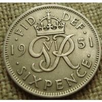 6 пенсов 1951 Британия