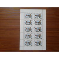 Венгрия 1989 утки надпечатка малый лист