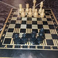 Шахматы СССР, деревянные мини шахматы, некомплект, доска шахматная, инкрустация соломка.