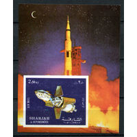 Шарджа - 1972 - Аполлон 16. Космос - [Mi. bl. 112B] - 1 блок. MNH.  (Лот 250AL)