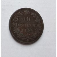 Италия 10 чентезимо, 1894 "BI" - Бирмингем  4-14-17