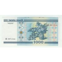 Беларусь, 1000 рублей 2000 год, серия НБ. (Без модификации).