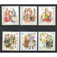 Национальные костюмы Украина 2002 год серия из 6 марок