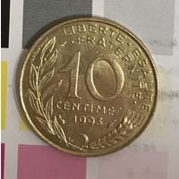 Франция 10 сантимов  1993 D