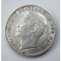 Баден 3 марки 1914,   серебро  .34-427