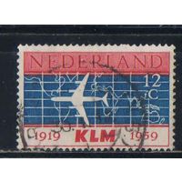 Нидерланды 1959 40 летие авиакомпании KLM Авиалайнер Дуглас DC8 Карта #737