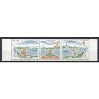 Наследие острова Сейлор Сент-Пьер и Микелон 1989 год серия из 2-х марок с купоном в сцепке