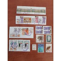 Лот почтовых марок на бумажной основе с конвертов.