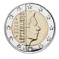 Люксембург 2 евро, 2008 UNC из ролла