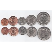 Колумбия Набор 5 монет 1967 - 1978 UNC