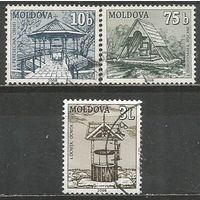 Молдова. Национальная архитектура. Колодцы. 2008г. Mi#604-06.