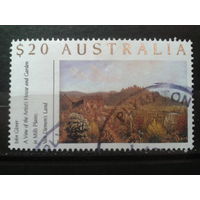 Австралия 1990 Цветочная поляна, живопись марка в 20 долларов Михель-10,0 евро гаш