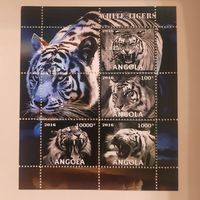 Ангола 2016. Белые тигры. Малый лист