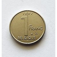 Бельгия 1 франк, 1997 Надпись на французском - 'BELGIQUE'
