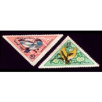 2 марки 1961 год Монголия Птицы 207,209