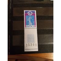 1978 Франция искусство чистая клей MNH** с купоном и номером печатного листа выпускалась одиночкой (4-14)