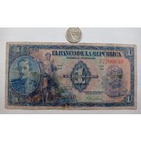 Werty71 Колумбия 1 песо 1954 банкнота Редкая