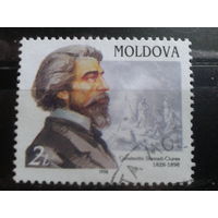 Молдова 1998 писатель концевая марка Михель-2,5 евро гаш