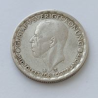 1 крона 1946 года. Швеция. Серебро 400. Монета не чищена. 60