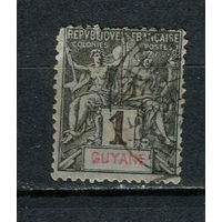 Французские колонии - Гвиана - 1892 - Аллегория 1С - [Mi.29] - 1 марка. Гашеная.  (Лот 60DY)-T2P30