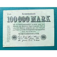 100000   марок 1923  REICHSBANKNOTE  Веймарская республика  Берлин