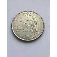 25 центов 2008 г. Гавайи, США