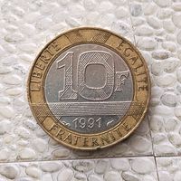 10 франков 1991 года Франция. Пятая Республика.
