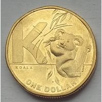Австралия 1 доллар 2021 г. Коала. Английский алфавит
