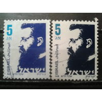 Израиль 1986 Стандарт, писатель (разный цвет у номинала) Михель-1,2 евро гаш. (одна марка)