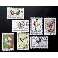 Афганистан 1987 г. Бабочки. Насекомые. Фауна, полная серия из 7 марок #0060-Ф2P11