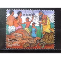 Замбия 2000 Легенда, сказка. Надпечатка  Михель-1,4 евро гаш