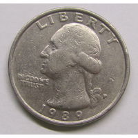 США 25 центов 1989 г