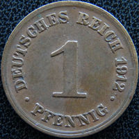 YS: Германия, Рейх, 1 пфенниг 1912D, KM# 10