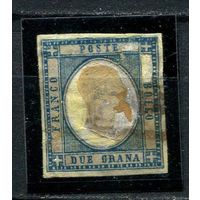 Неаполитанские провинции (Королевство Италия) - 1861 - Виктор Эммануил II - 2 Grana (есть тонкое место)- 1 марка. Гашеная.  (LOT Df16)