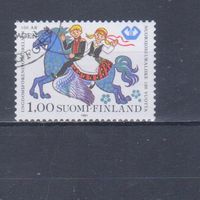 [523] Финляндия 1981. Лошади на почтовых марках.Сказка. Одиночный выпуск. Гашеная марка.