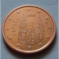 1 евроцент, Испания 2010 г., AU