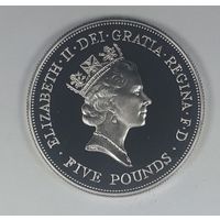 Великобритания 5 фунтов, 1990 90 лет со дня рождения Королевы - Матери