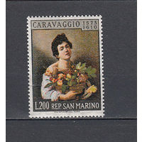 Живопись. Караваджо. Сан-Марино. 1960. 1 марка (полная серия). Michel N 681 (9,0 е).