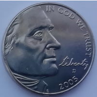 США 5 центов 2005 (D) года (200 лет экспедиции Льюиса и Кларка - Выход к океану)