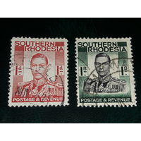 Южная Родезия 1937 Стандарт. Король Георг VI. 2 марки одним лотом