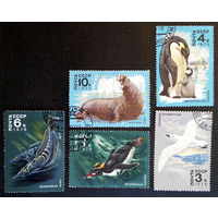 СССР 1978 г. Антарктическая Фауна. Морские Животные, полная серия из 5 марок #0014-Ф2P3