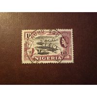 Британская Нигерия 1953 г. Королева Елизавета II .Сплав плотов./47а/