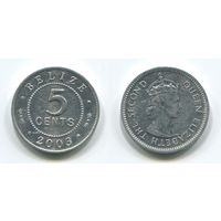 Белиз. 5 центов (2003, XF)